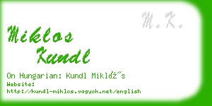 miklos kundl business card